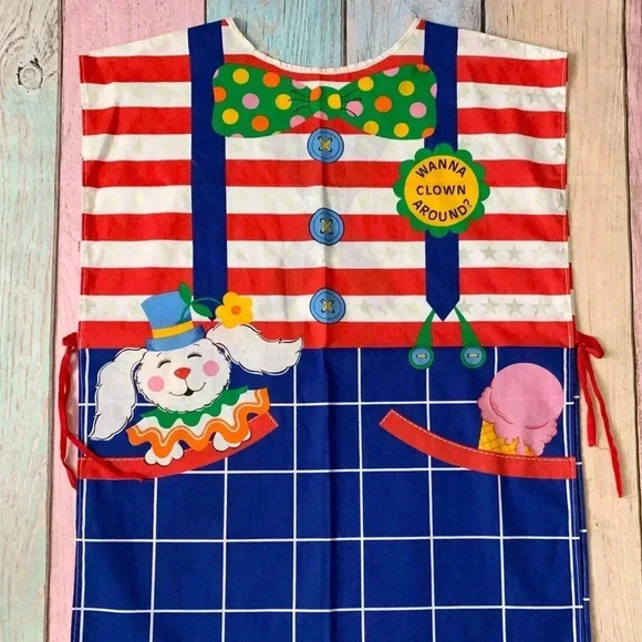 Vintage clown apron Halloween costume - Picture 2 of 10